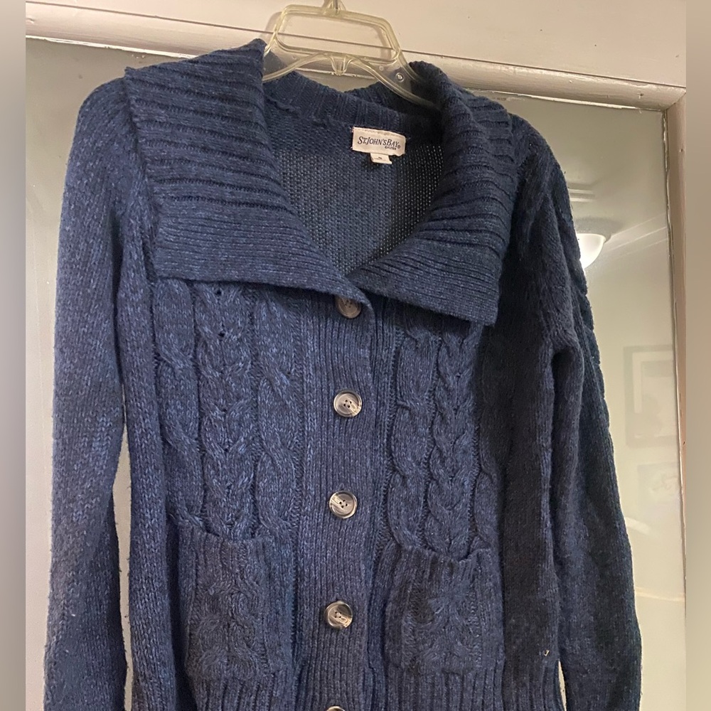 St. John's Bay Blue Cable Knit Sweater